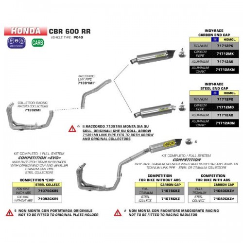 ARROW HON CBR600RR 09-13 COMP Ti F-S CBN