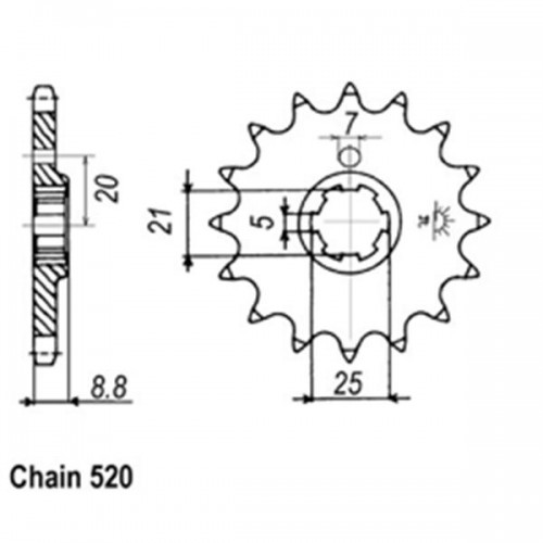 Front Sprocket KAWASAKI 520
