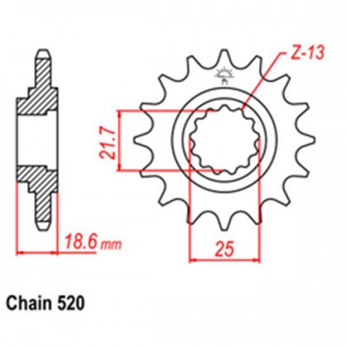 Front Sprocket KAWASAKI 520 31-007-15