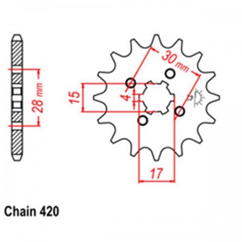 Front Sprocket HONDA 420 31-040-17