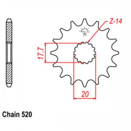 Front Sprocket YAMAHA 520 31-2HG-13