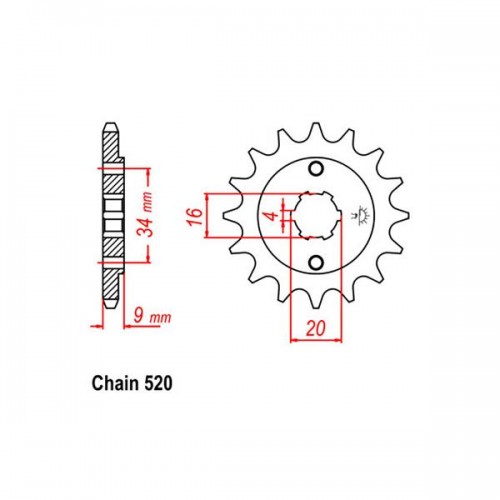 Front Sprocket YAMAHA 520 31-37F-15