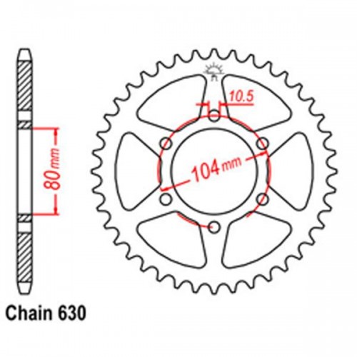 Rear Sprocket KAWASAKI 630 32-010-46