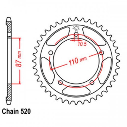 Rear Sprocket SUZUKI 520
