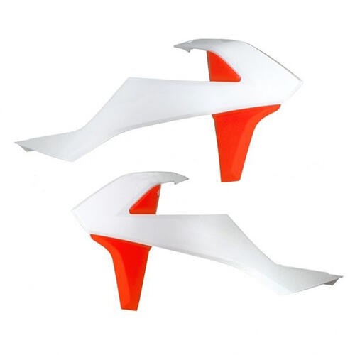 Rtech KTM 450 XC-F 2017-2018 White/Orange Radiator Shrouds