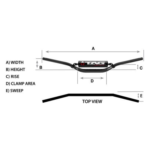 TAG Black T3 7/8” Mini Handlebar